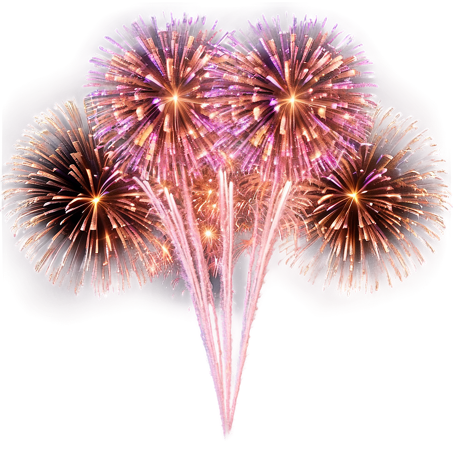 Rose Gold Glitter Fireworks Png 06252024