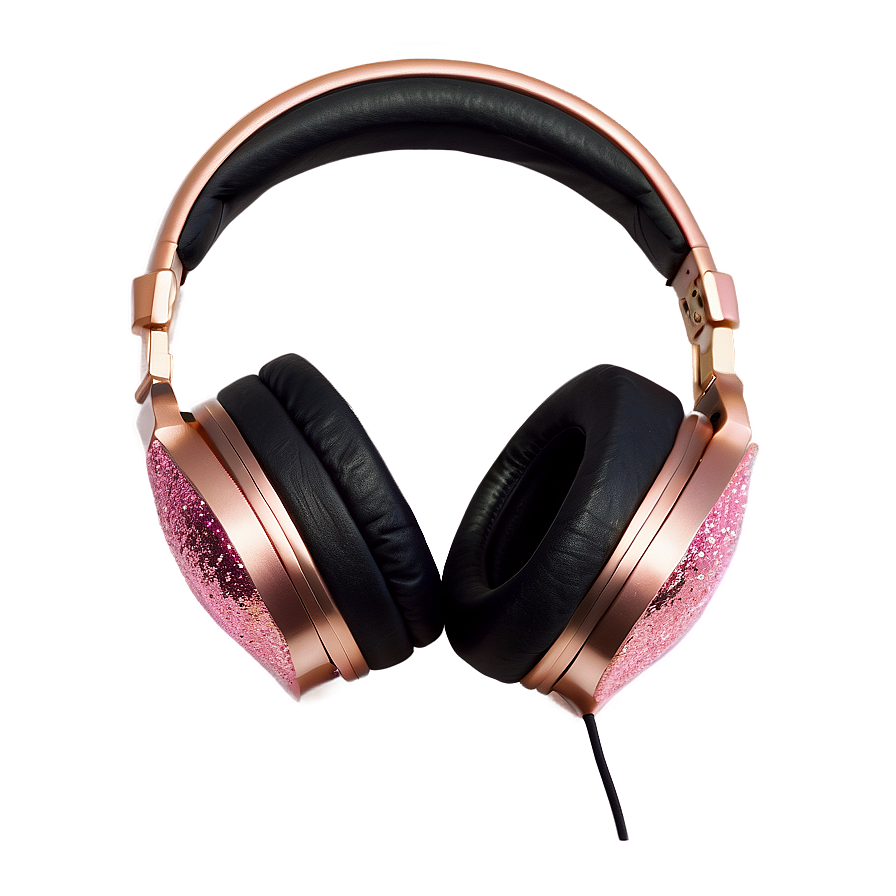 Rose Gold Glitter Headphones Png Flp