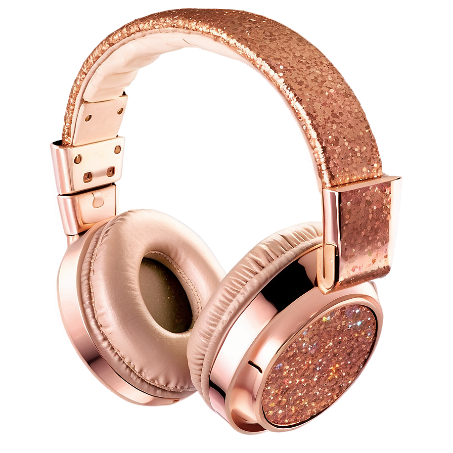 Rose Gold Glitter Headphones Png Hgi