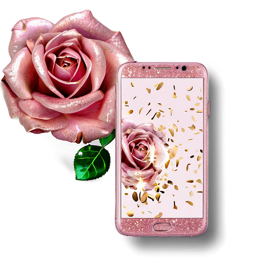 Rose Gold Glitter Smartphone Png 63