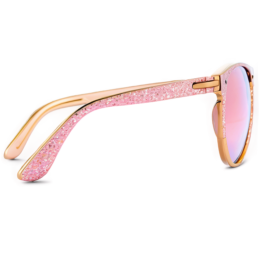 Rose Gold Glitter Sunglasses Png 2