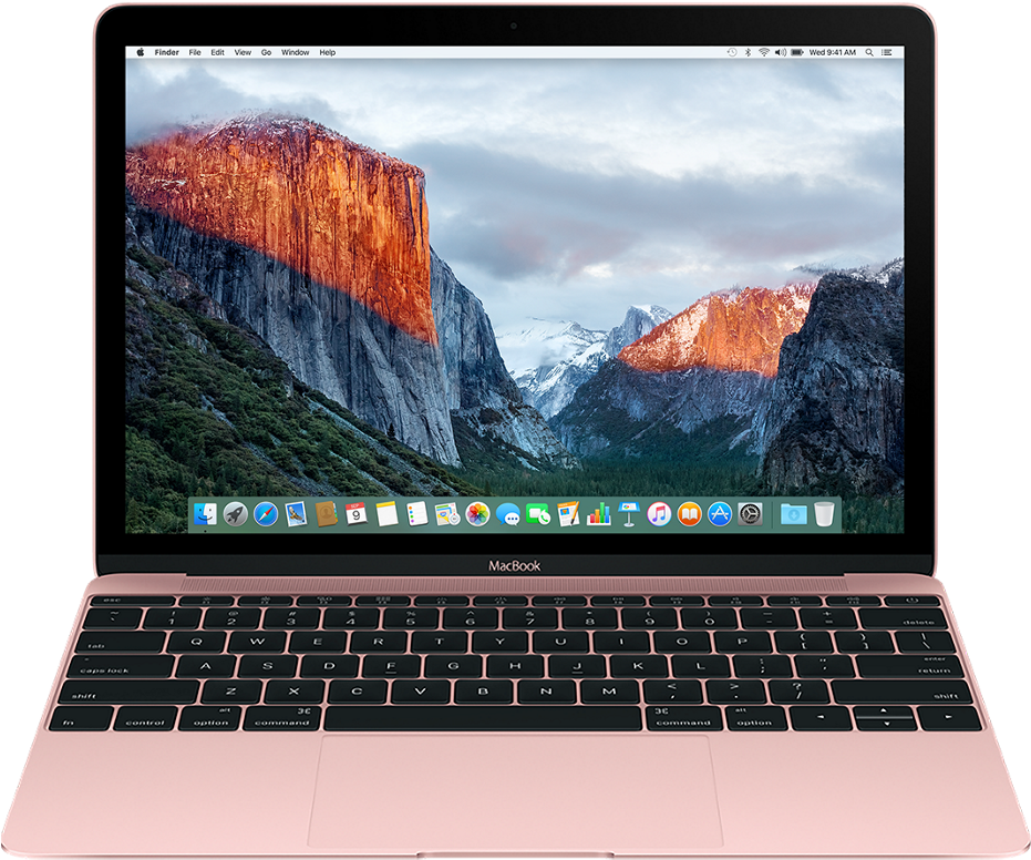 Rose Gold Mac Book Pro Display PNG with transparent background