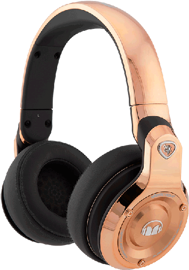 Rose Gold Over Ear Headphones PNG image with a transparent background, free high-resolution download