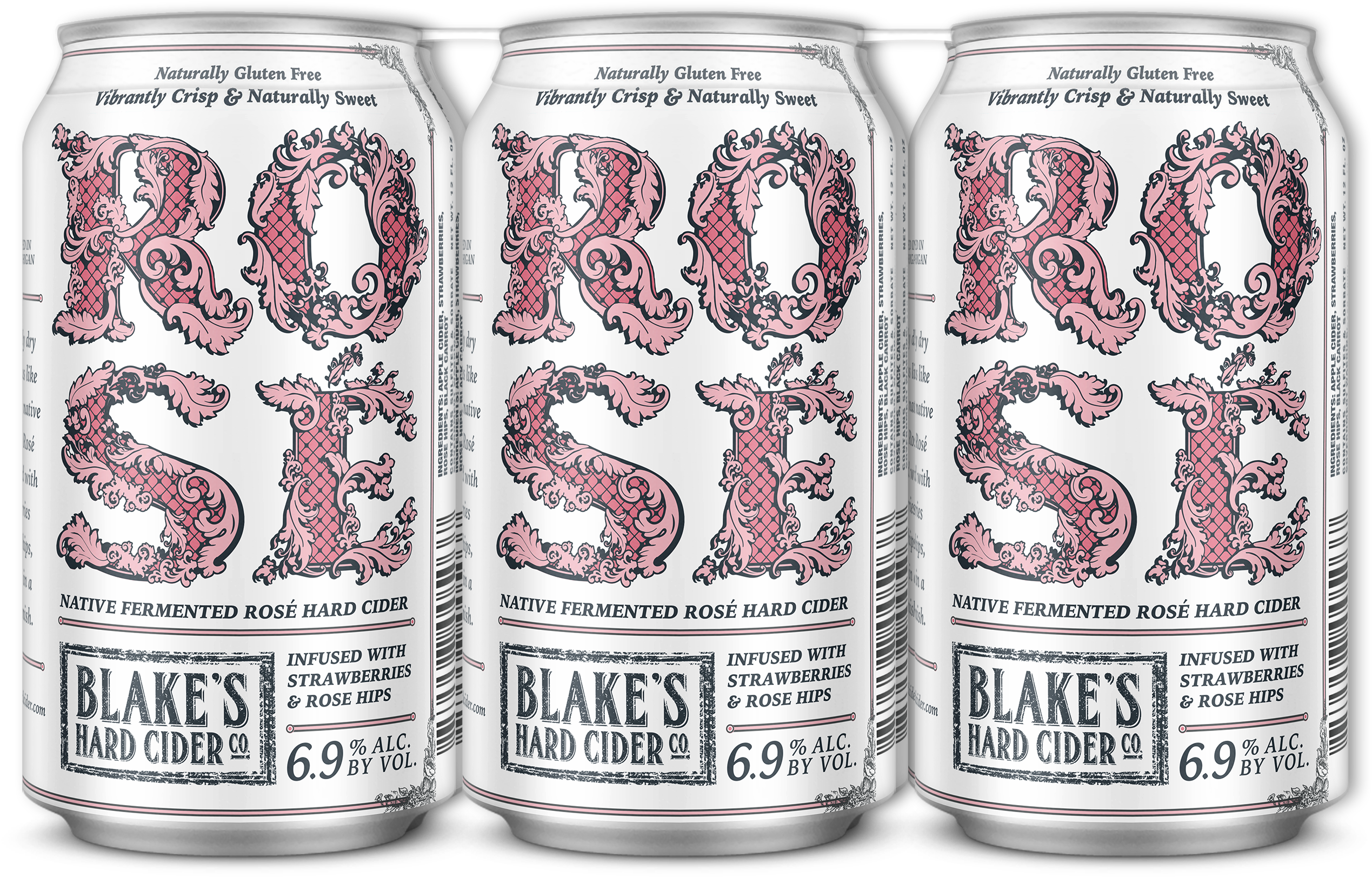 Rose Infused Hard Cider Cans Display