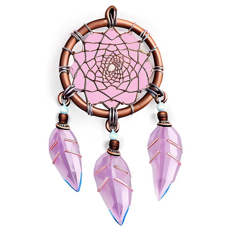 Rose Quartz Dreamcatcher Charm Png Jkx70