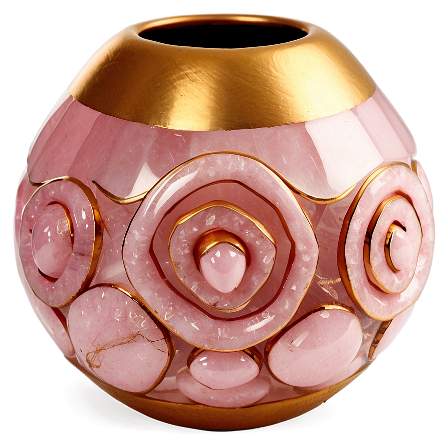 Rose Quartz Gemstone Vase Png 06272024