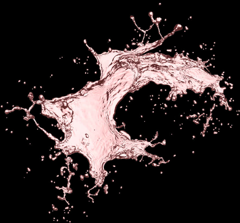 Rose Tinted Liquid Splash PNG with transparent background