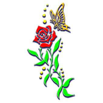 Roseand Butterfly Graphic