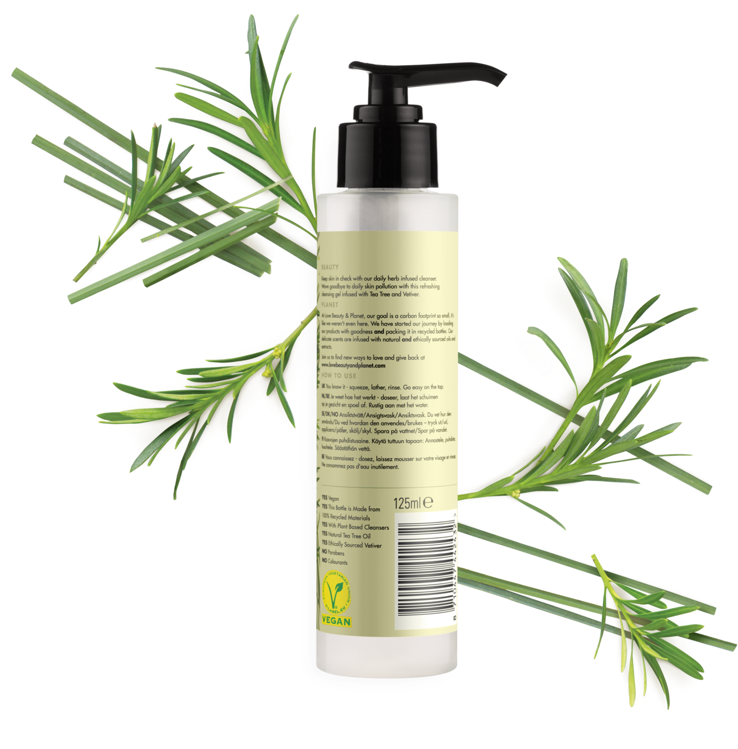 Love Beauty Planet Tea Tree Oil & Vetiver Face Cleansing - Love Beauty And Planet Tea Tree Body Wash, HD Png Download PNG with transparent background