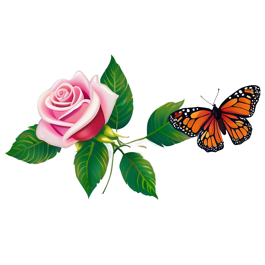 Roses And Butterflies Png 05042024