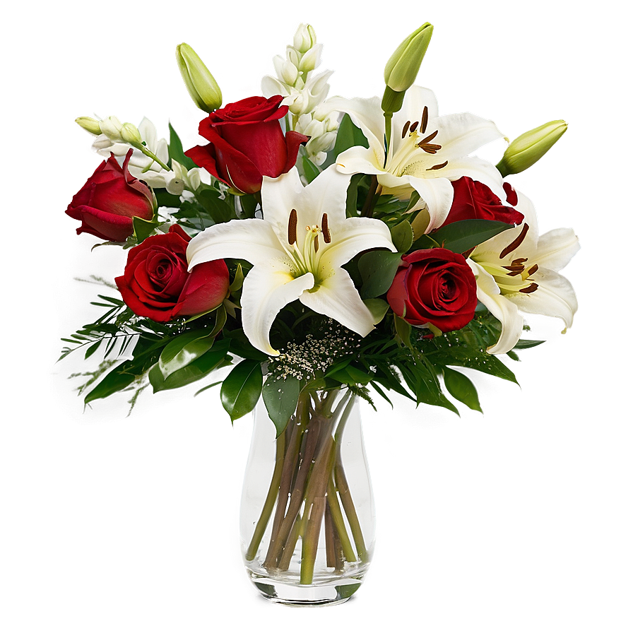 Roses And Lilies Bouquet Png 48