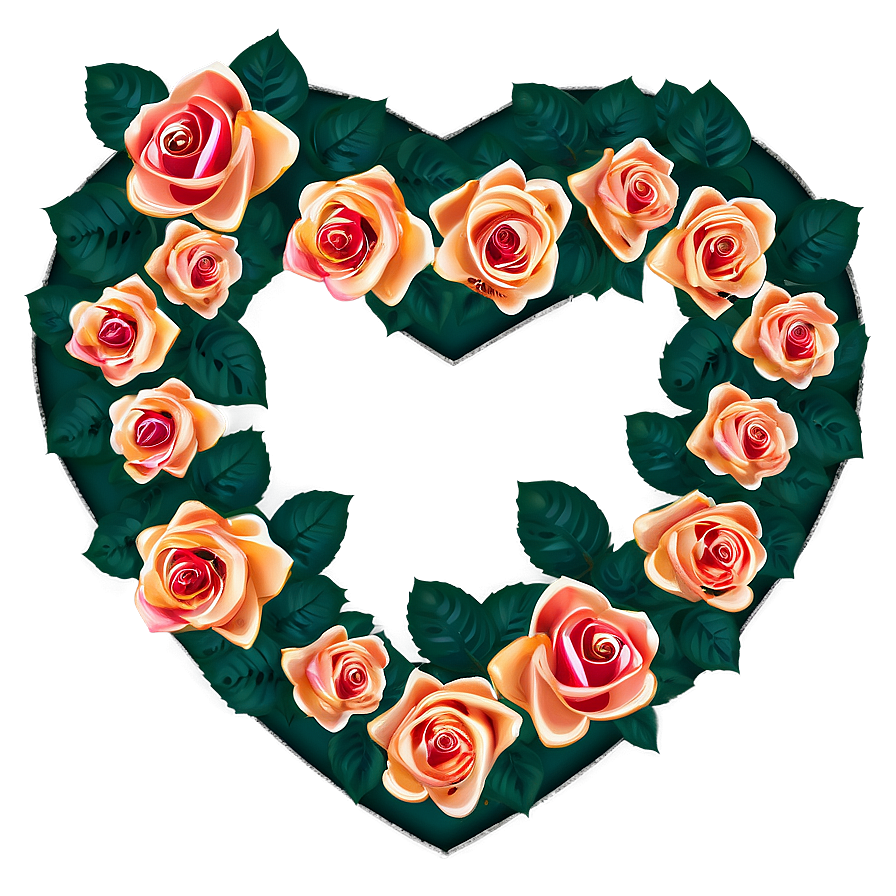 Roses Heart Wreath Png 91