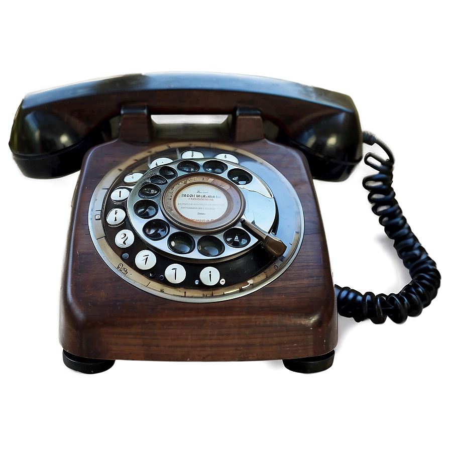 Rotary Phone On Wooden Desk Png 20