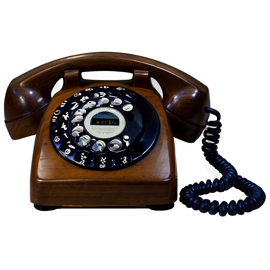 Rotary Phone On Wooden Desk Png 27