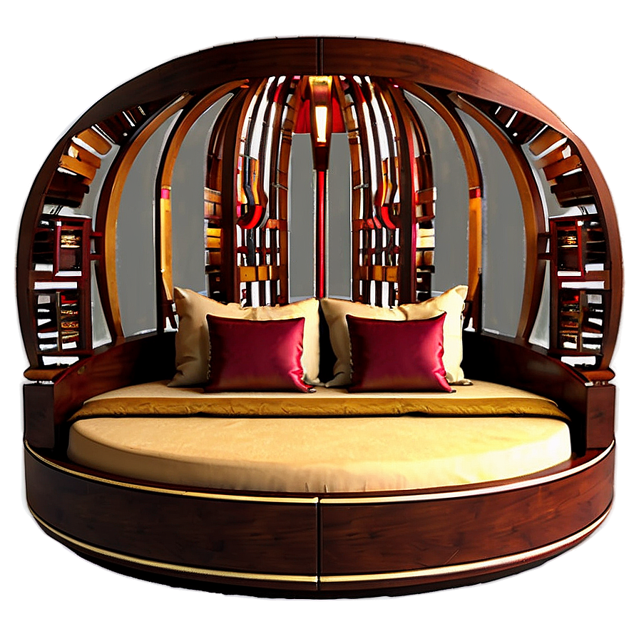 Round Bed Luxury Png 06282024