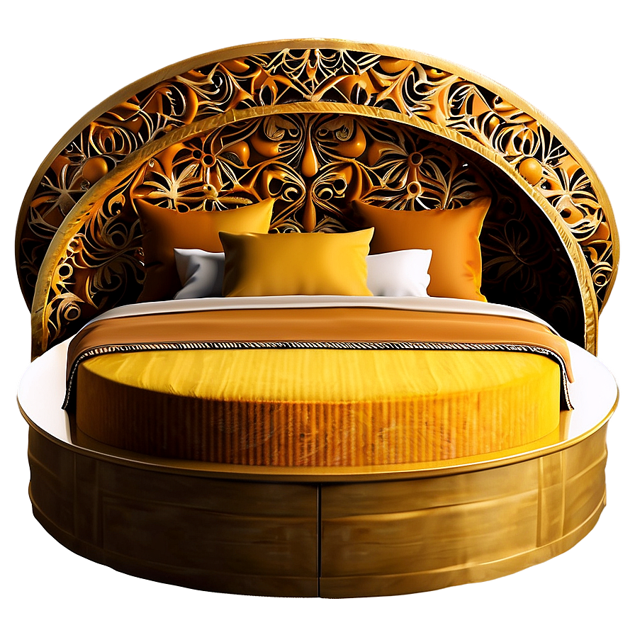 Round Bed Luxury Png Fwb