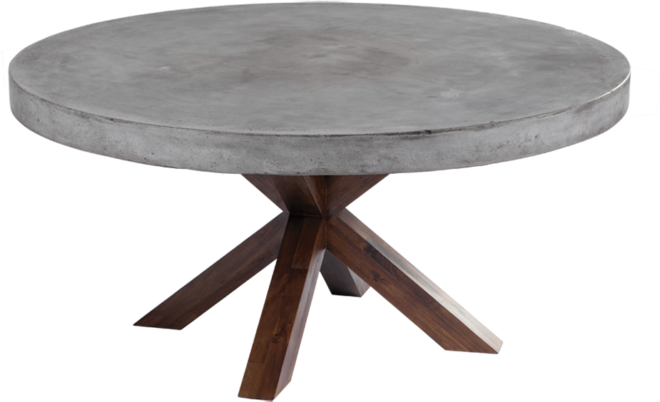 Round Concrete Top Dining Tablewith Wooden Legs.png