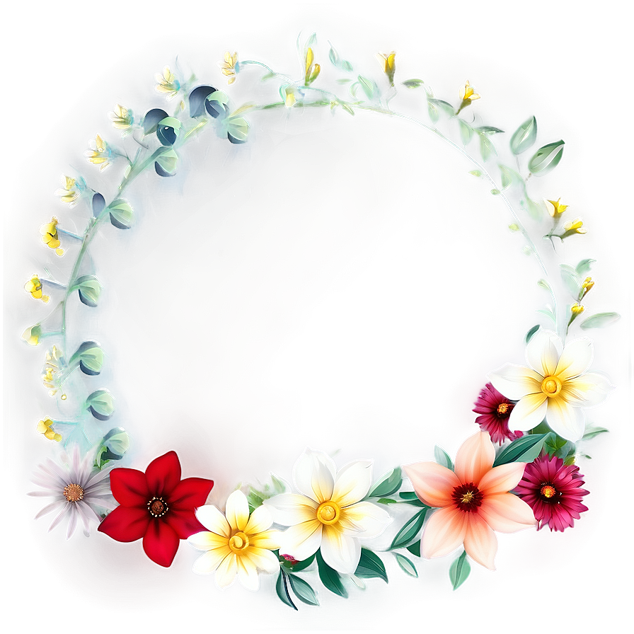 Round Flower Border Png Ecv