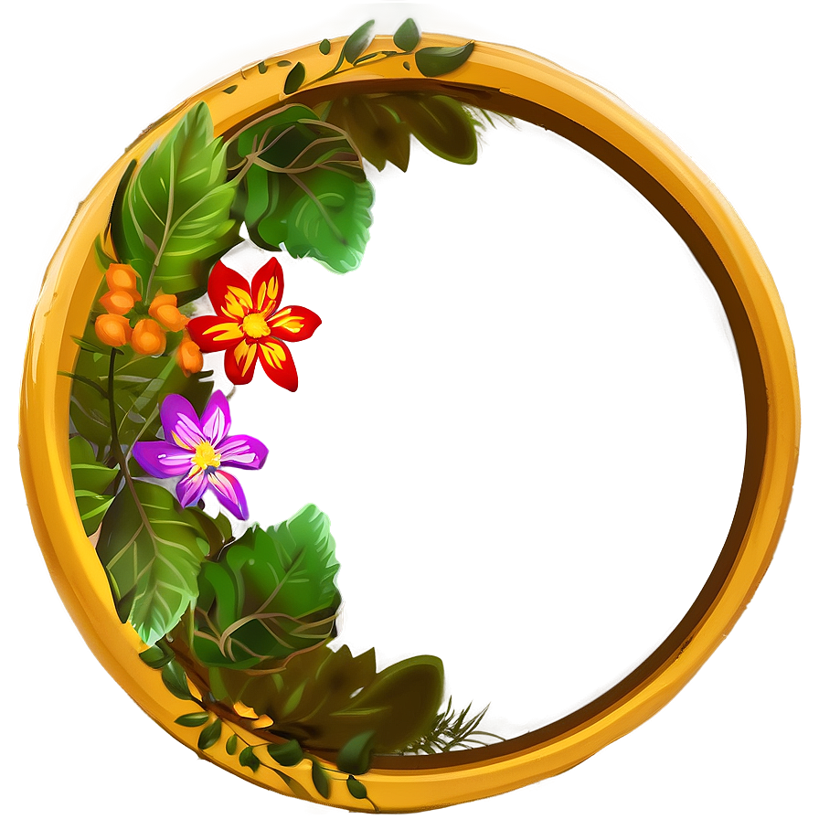 Round Flower Frame Png 05252024