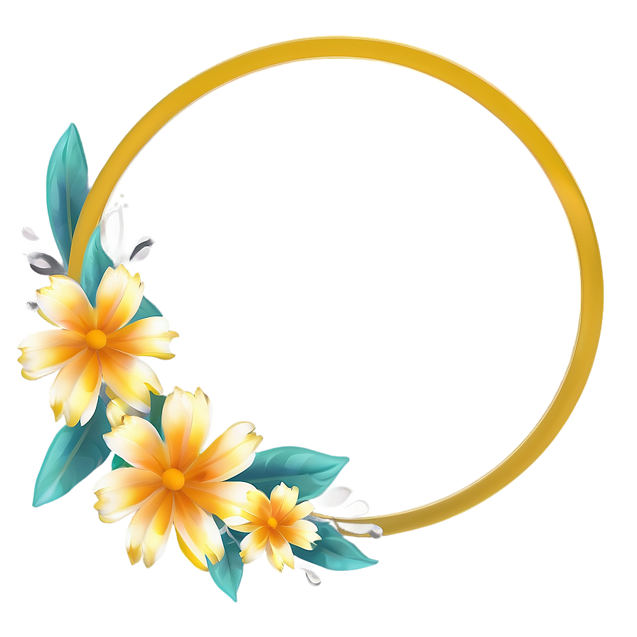 Round Flower Frame Png 05252024