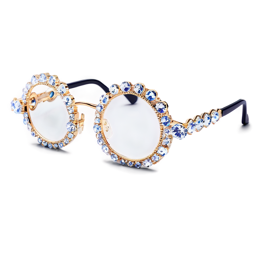 Round Glasses With Rhinestones Png Ykd16