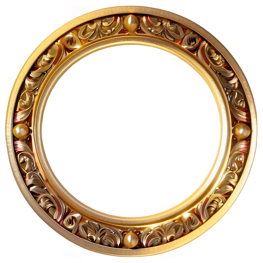 Round Golden Frame Png Dul68