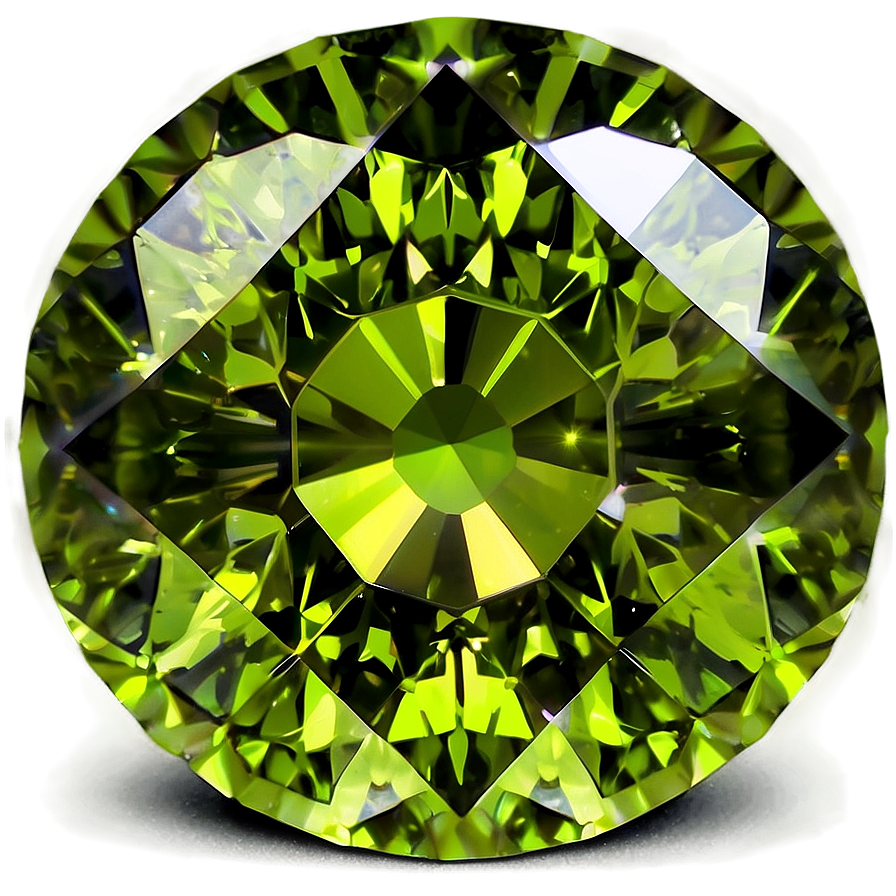 Round Peridot Crystal Png 06242024