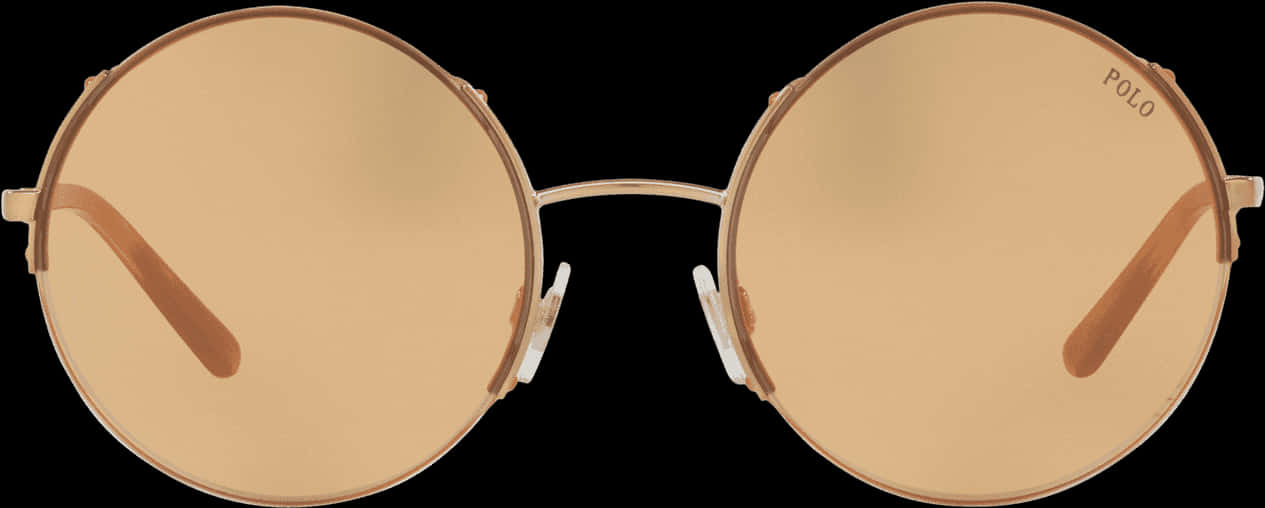 Half Rim Round Sunglasses In Shiny Rose Gold - Bronze, HD Png Download PNG image with a transparent background, free high-resolution download