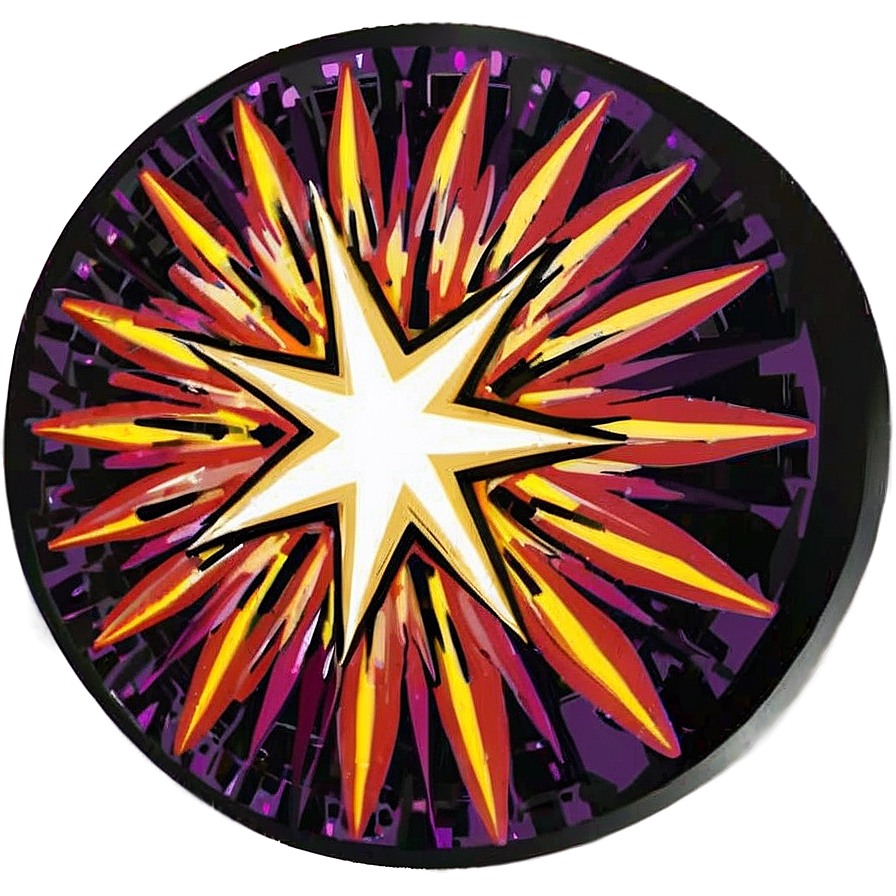 Round Star Drawing Png 93