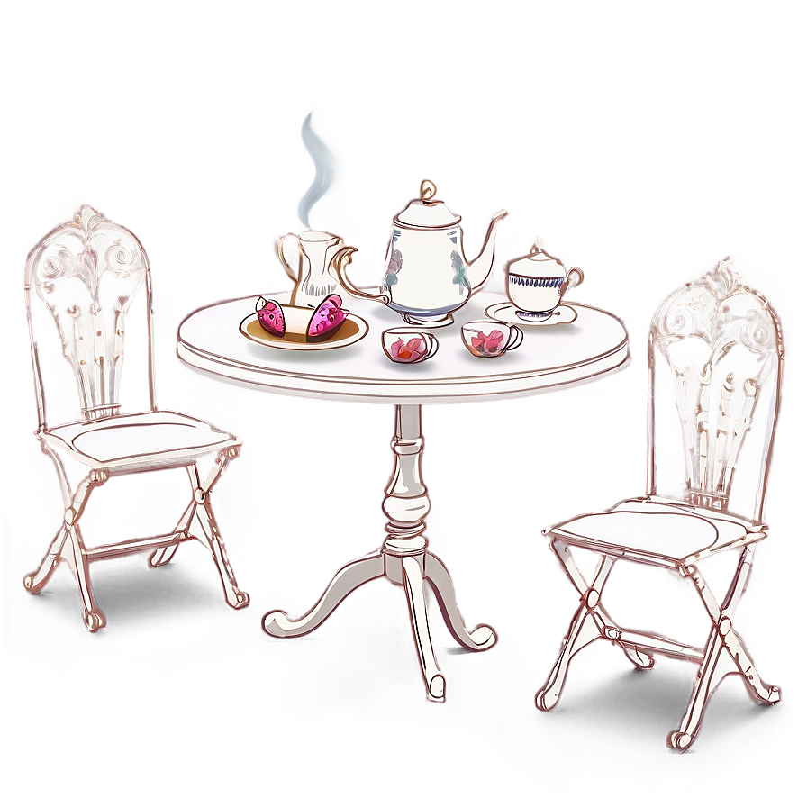 Round Table Tea Party Elegance Png 15