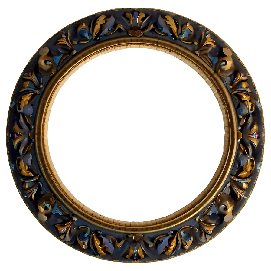 Round Vintage Frame Png 06252024