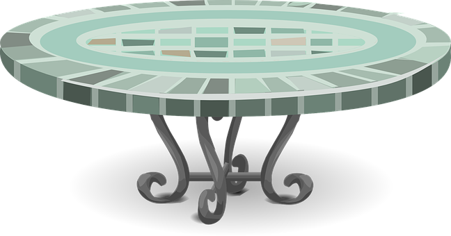 Round Wrought Iron Table PNG with transparent background