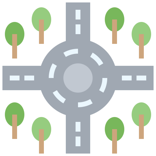 Roundabout Traffic Intersection Icon