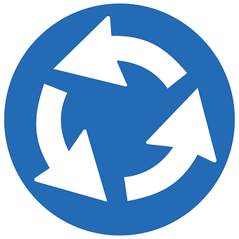 Roundabout Traffic Sign Icon PNG with transparent background