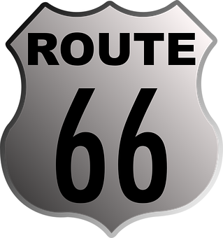 Route66 Sign Graphic PNG with transparent background