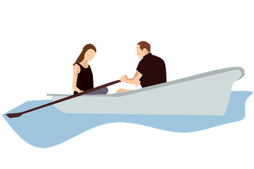 Rowboat Adventure Vector PNG with transparent background