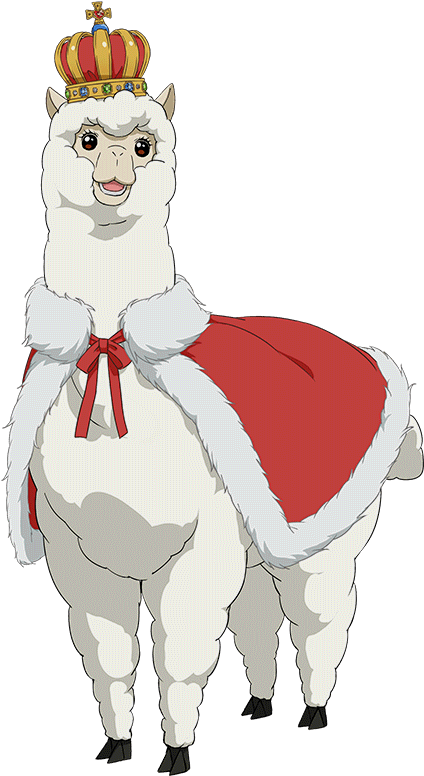 Royal Alpaca Cartoon Character PNG image with a transparent background, free high-resolution download