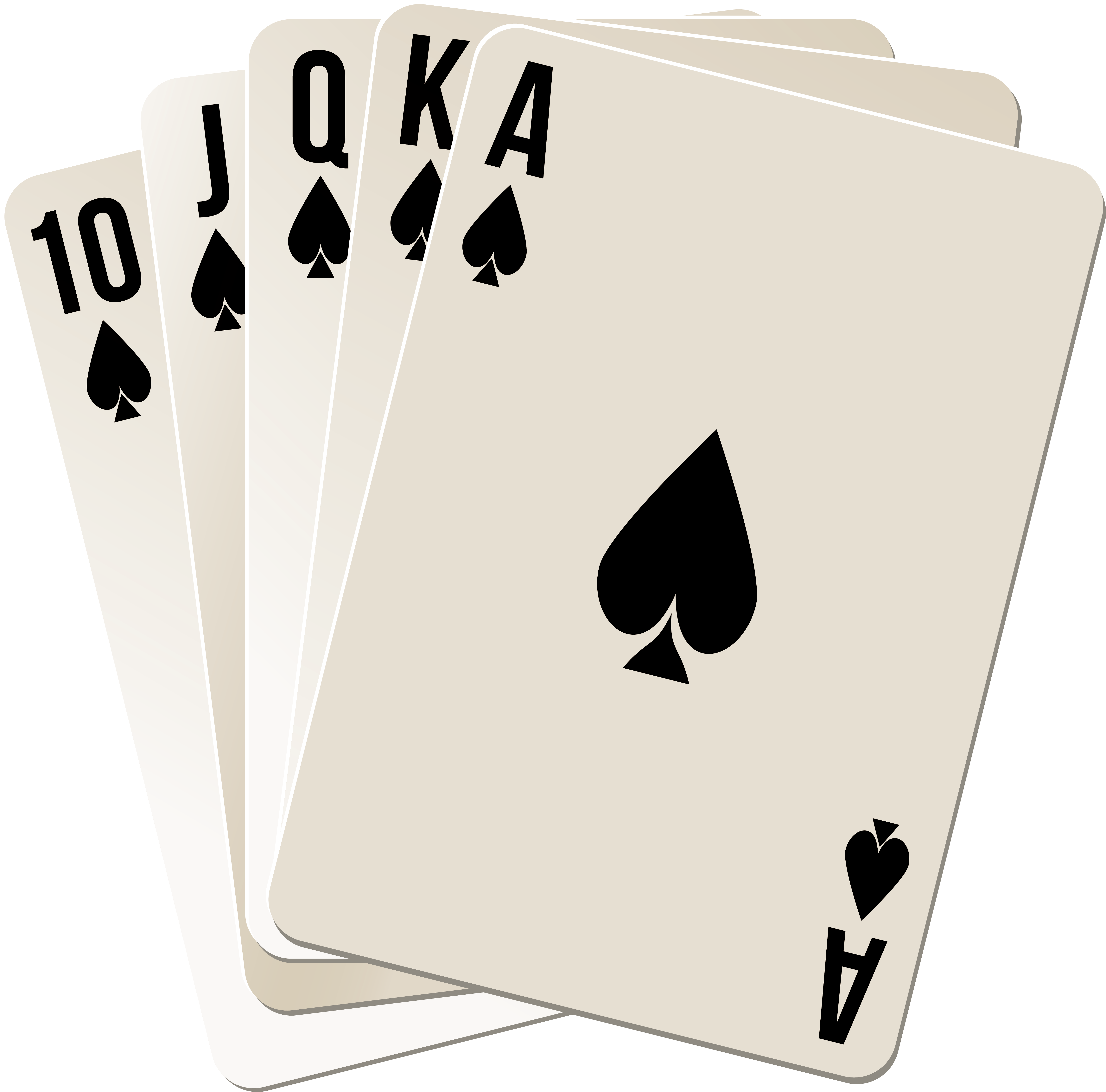 Poker Clipart Poker Hand - Poker Royal Flush Cards Png, Transparent Png PNG with transparent background