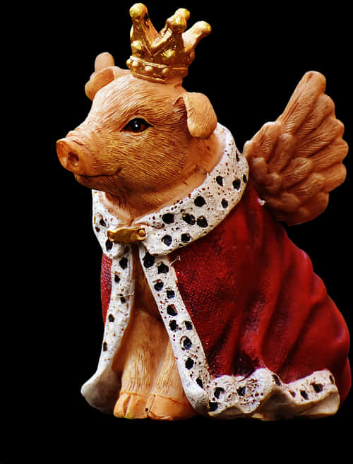 Royal Piglet Figurine PNG with transparent background