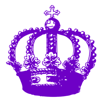 Royal Purple Crown Graphic PNG with transparent background