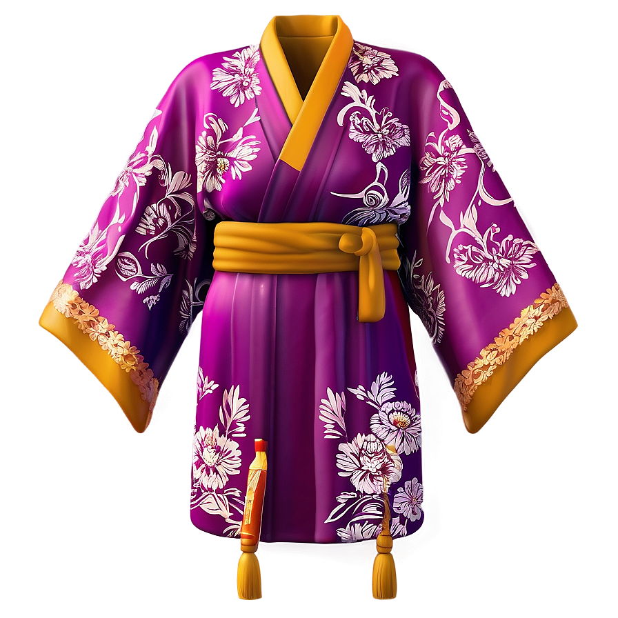 Royal Silk Kimono PNG 5 PNG with transparent background