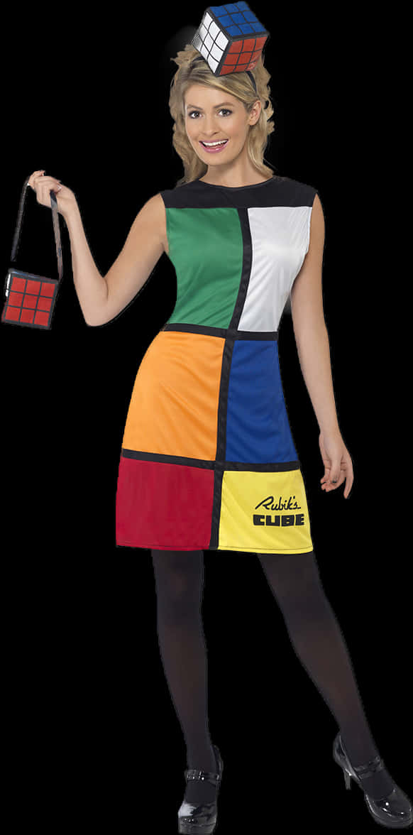 Rubiks Cube Costume Dress Woman