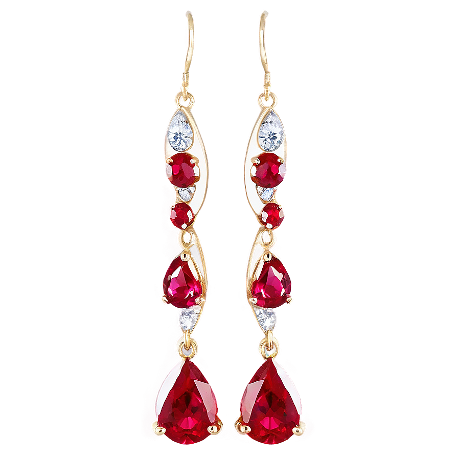 Ruby Red Earring Png Yxy79