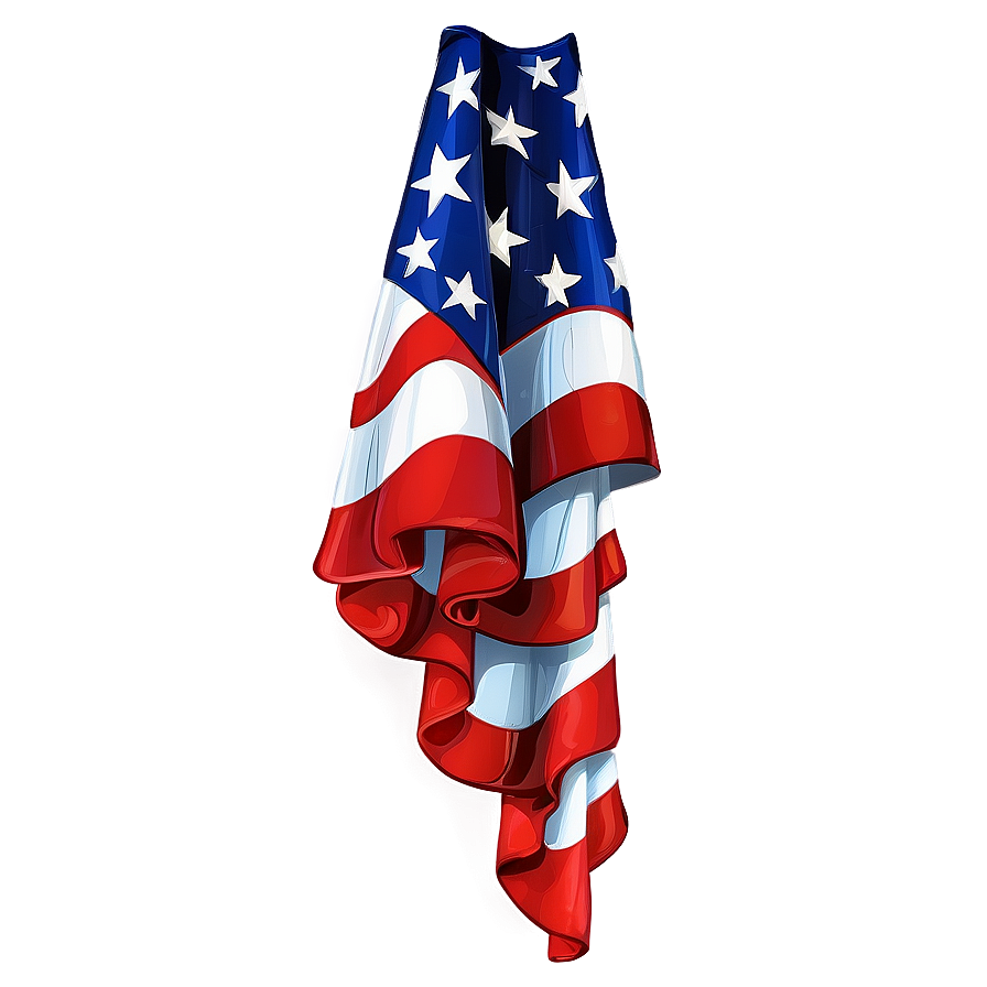 Ruffled American Flag Transparent Clipart vtt51 PNG with transparent background