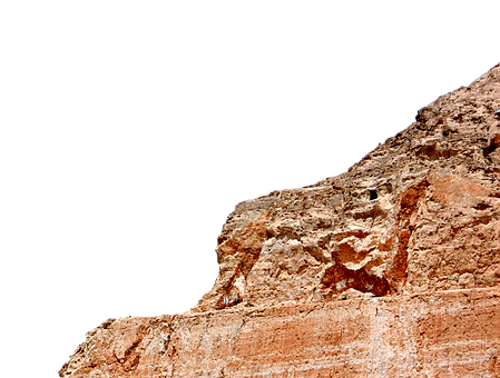 Rugged Cliff Against Dark Sky PNG with transparent background