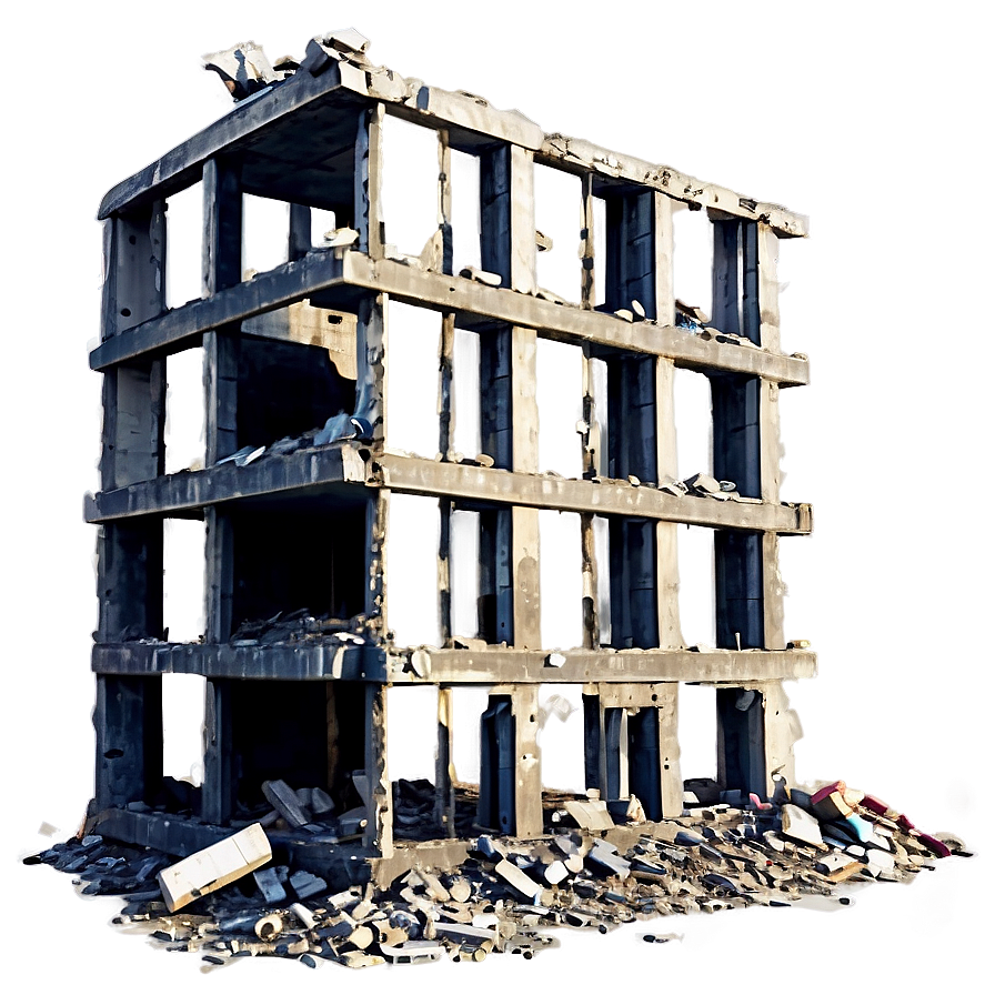 Ruined Building Debris PNG 06212024 PNG image with a transparent background, free high-resolution download