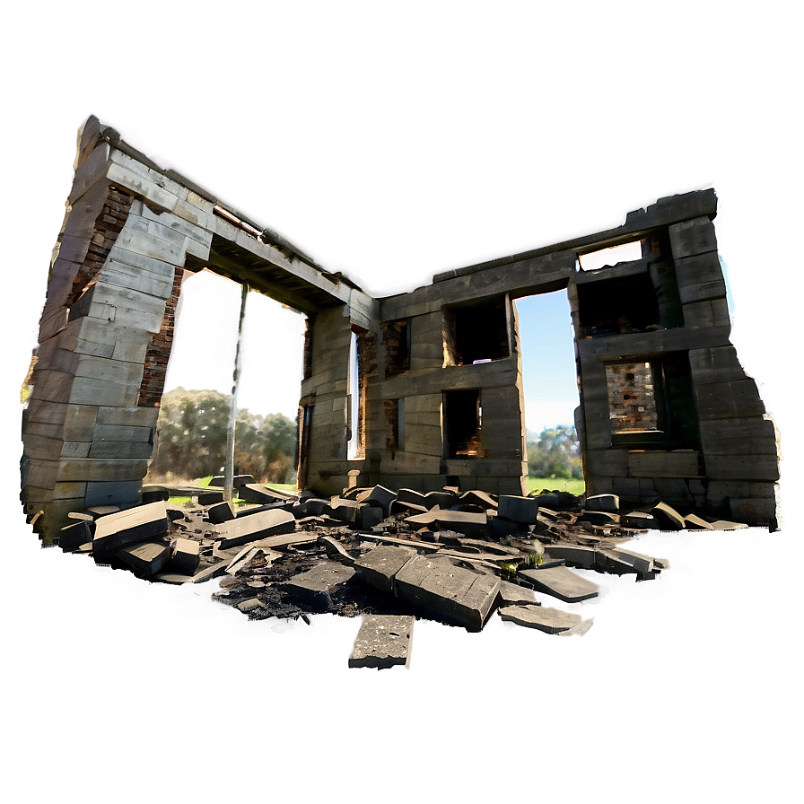 Ruined Building Debris PNG mlo PNG image with a transparent background, free high-resolution download