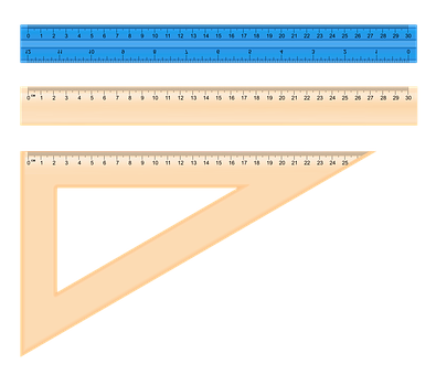 Rulersand Set Square PNG with transparent background