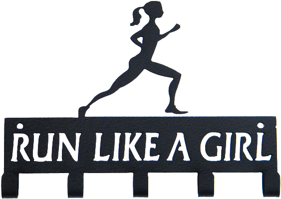 Run Like A Girl Medal Holder PNG with transparent background