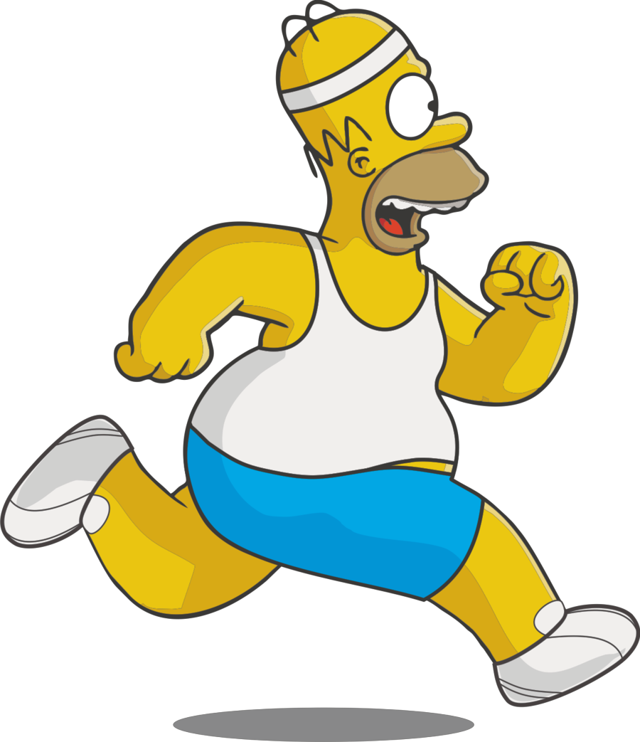 #run , #runner , #running , #workout , #jog , #jogging - Homer Simpson Running, HD Png Download PNG with transparent background